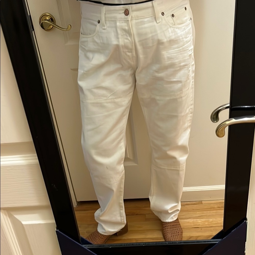 Madewell Rivet and Thread distressed high rise straight leg jeans size 31